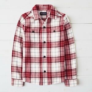 🫟🫟 The Children's Place Boys Flannel Button Shirt